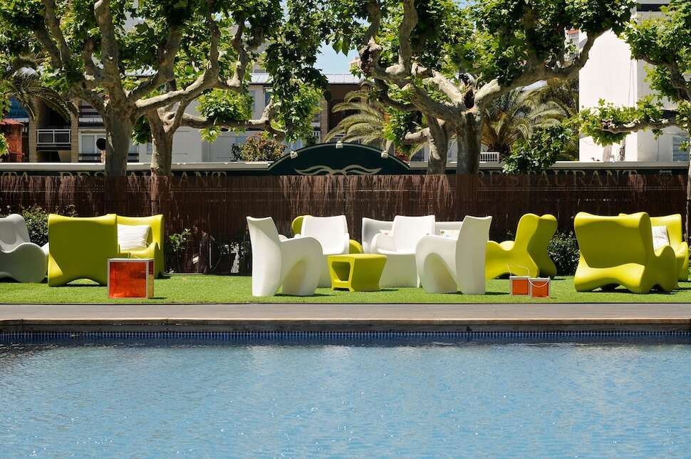 Ein Foto von der Terrasse im Hotel Magnolia