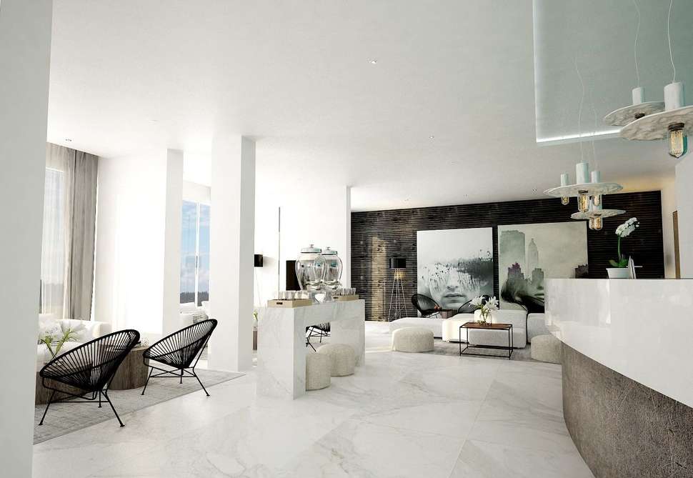 Een foto van het interieur van Kokkinos Boutique Hotel