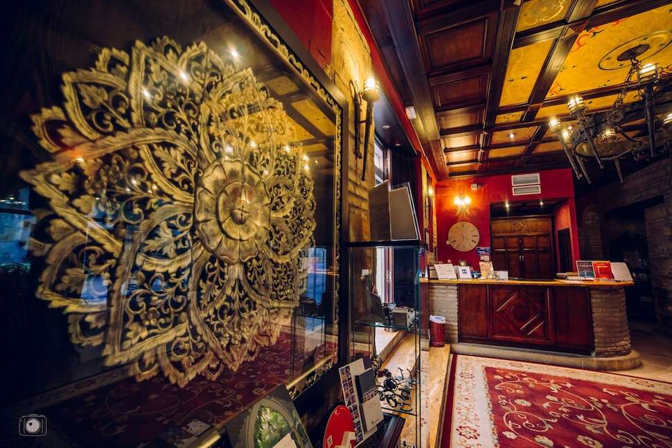 Een foto van het interieur van Hacienda Posada De Vallina
