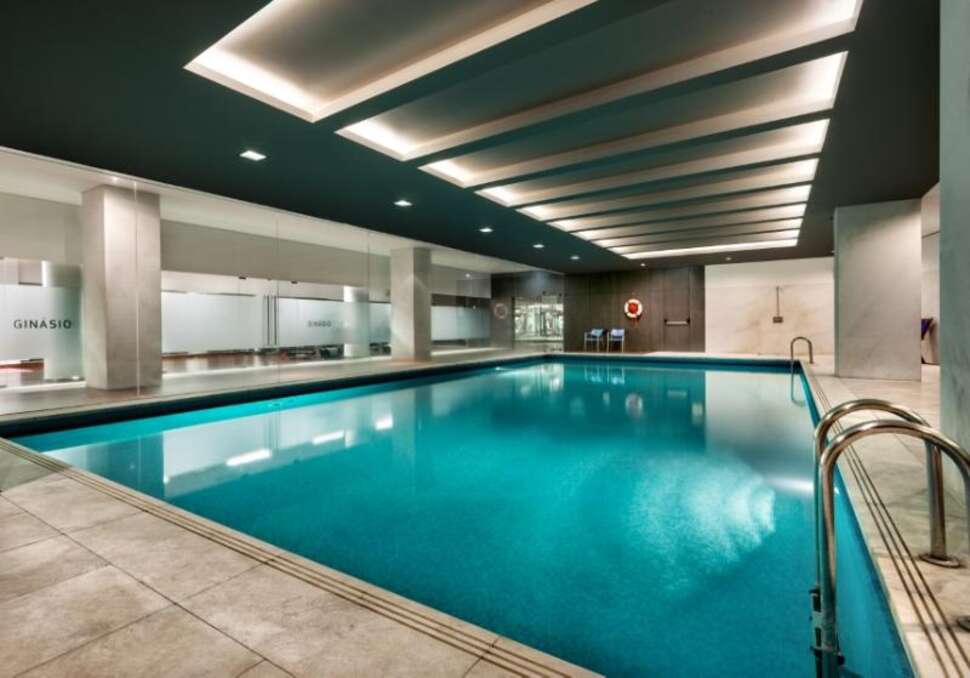 Ein Foto vom Pool im Hotel Marina Atlantico