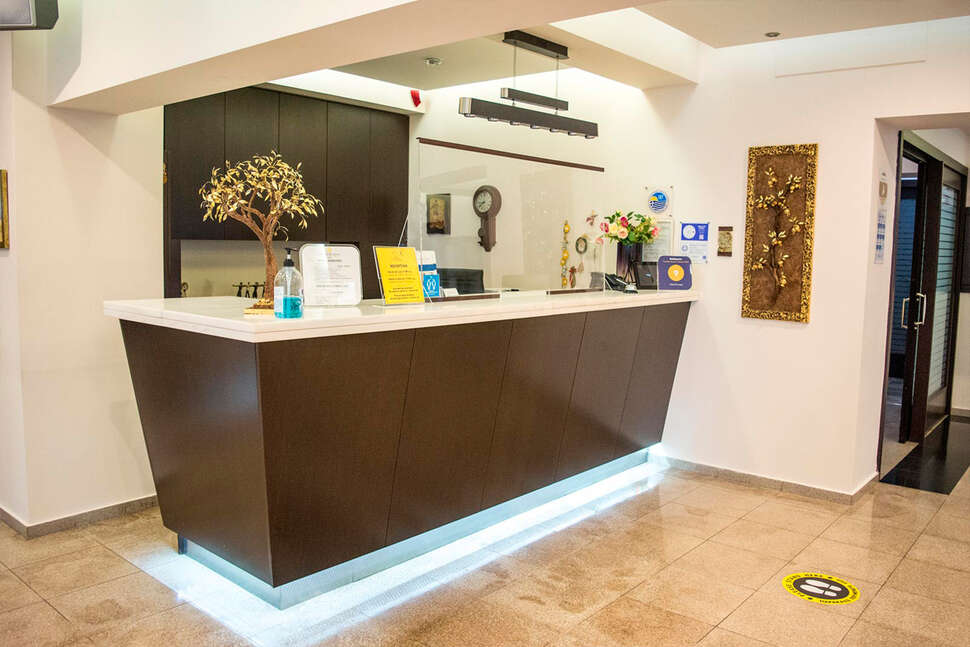 Een foto van het interieur van Hotel Europe Macedonie