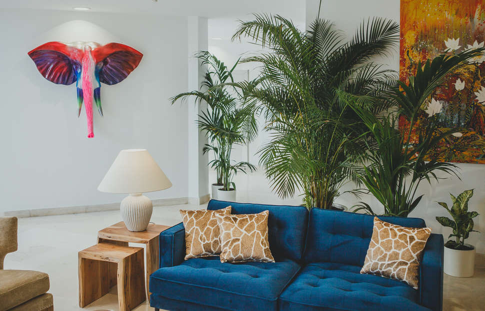 Een foto van het interieur van Hotel Alay