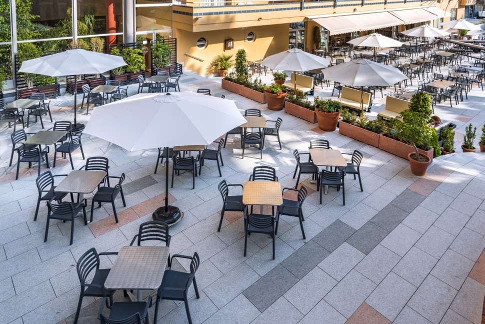 Ein Foto von der Terrasse im 4R Hotel Playa Park