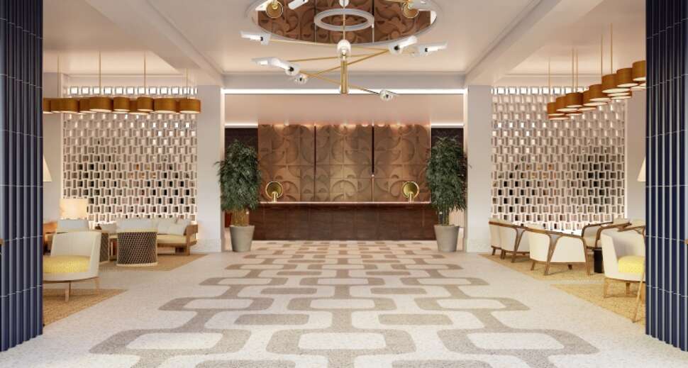 Een foto van het interieur van H10 Puerto Poniente