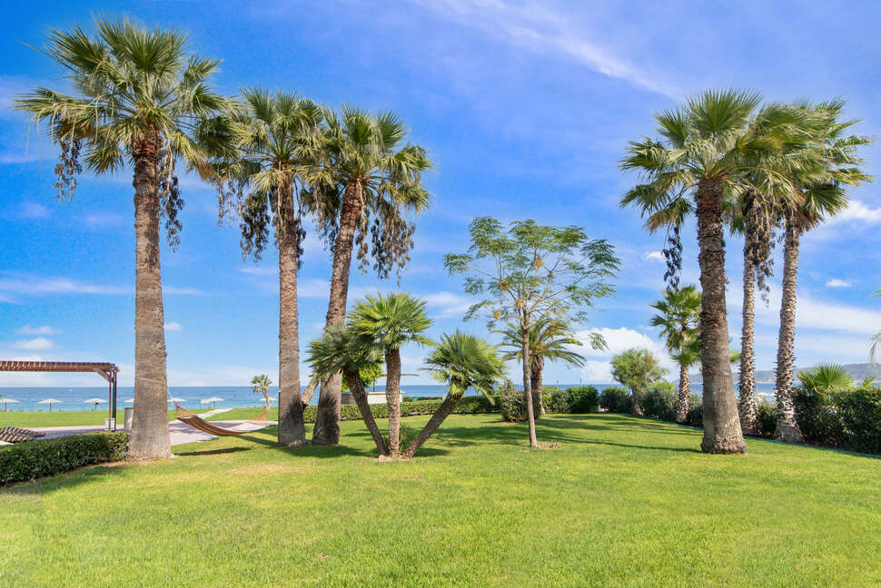 Een foto van het terras bij Ixia Dream Beachfront Hotel