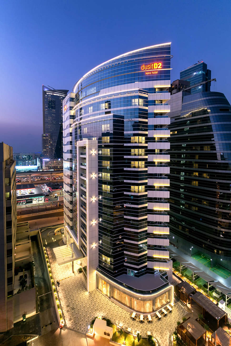 Ein Foto von der Außenansicht des Naumi Hotel Dubai
