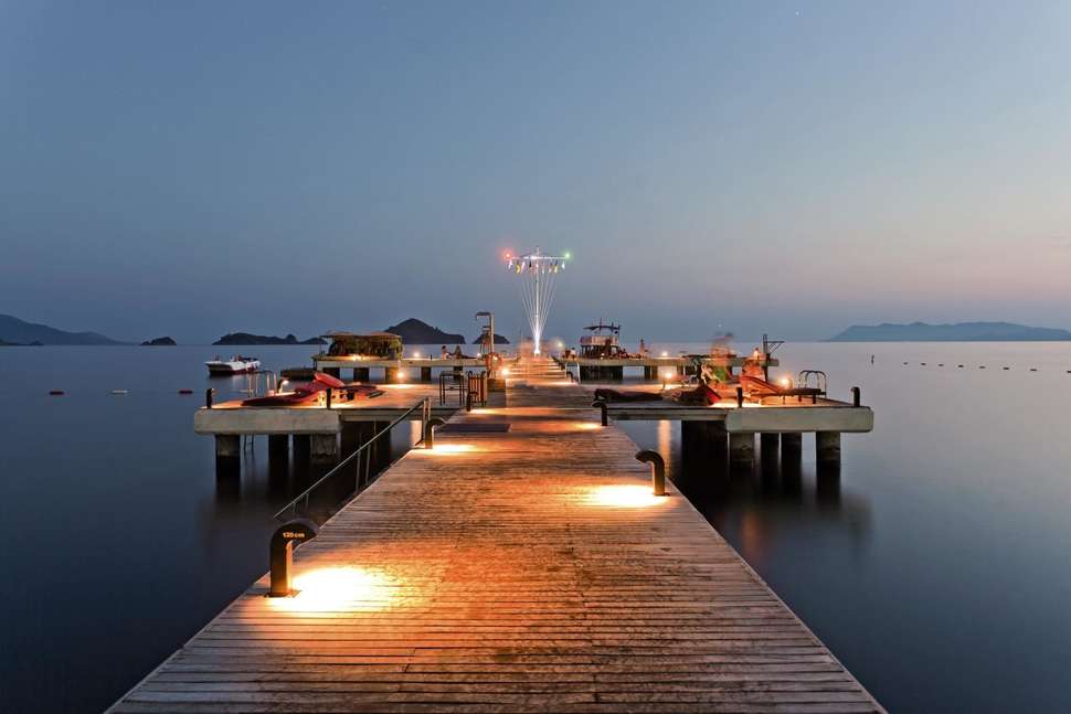 Een foto van het strand bij Club Tuana Fethiye