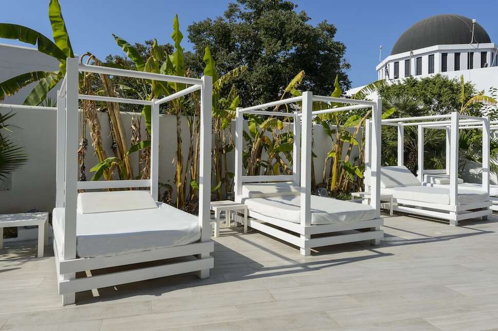 Ein Foto von der Terrasse im Hotel Vibra Marco Polo II