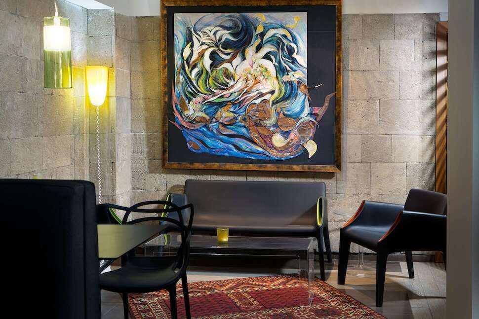 Een foto van het interieur van Aquamare City & Beach Hotel