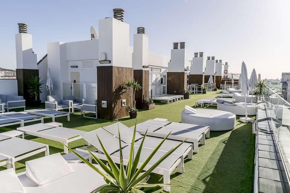 Ein Foto von der Terrasse im Exe Las Palmas