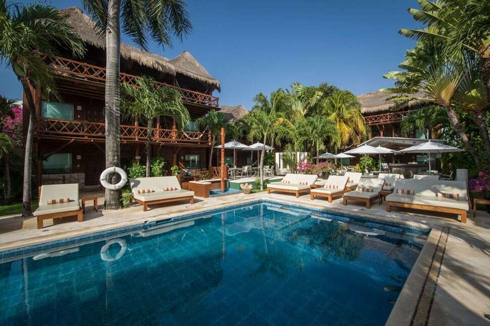 Een foto van het zwembad bij Hotel Boutique Magic Blue
