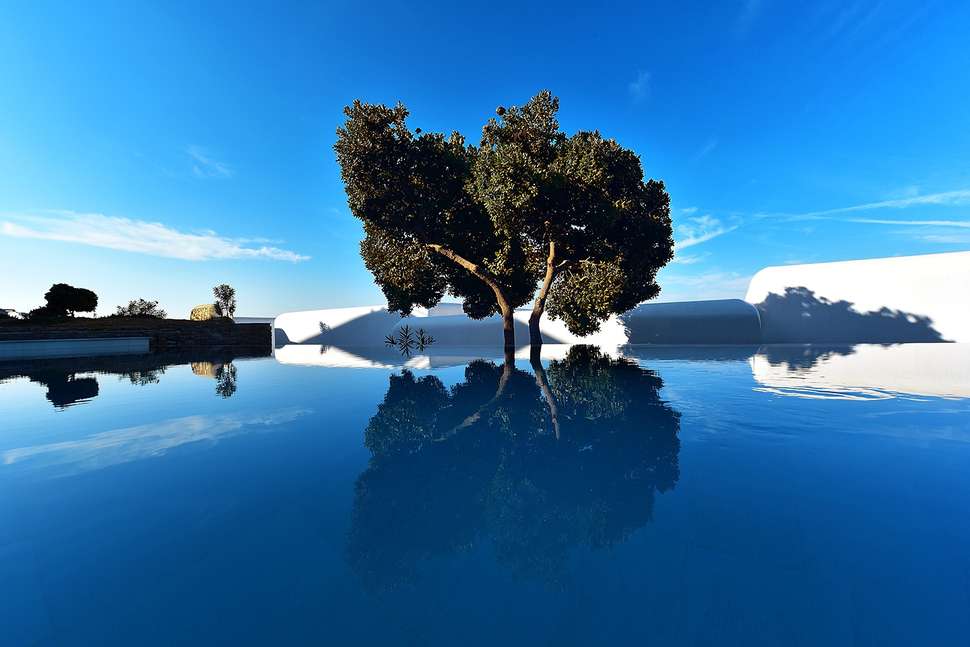 Een foto van het zwembad bij Mykonos Grand Hotel & Resort