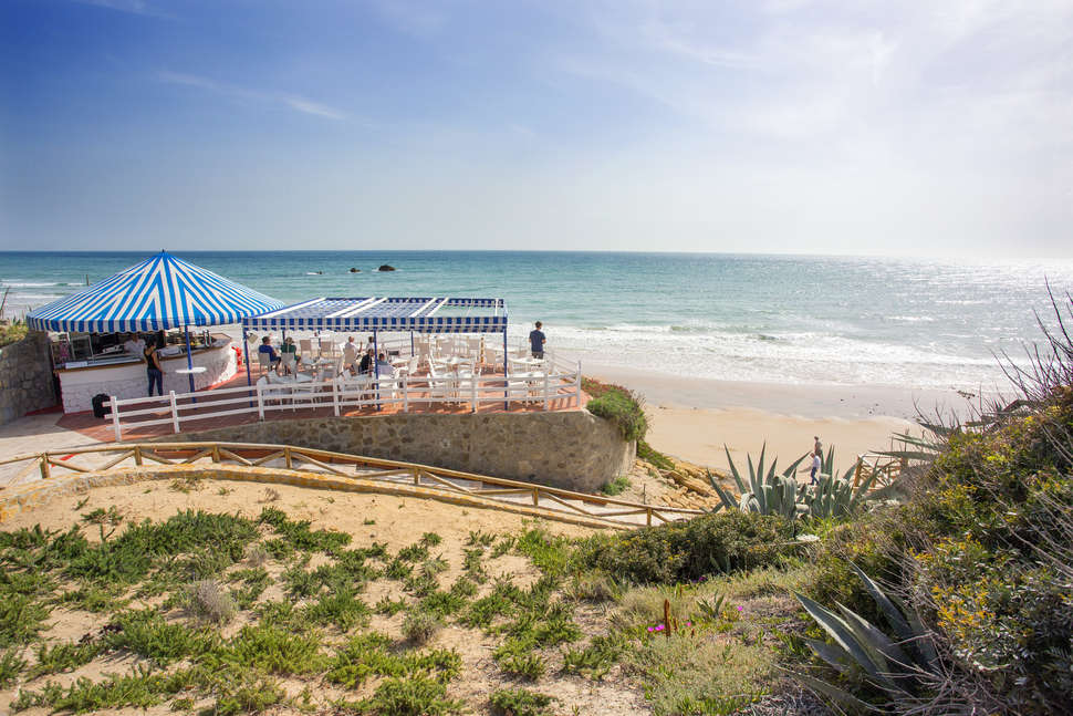 Ein Foto von der Terrasse im Hipotels Flamenco Conil