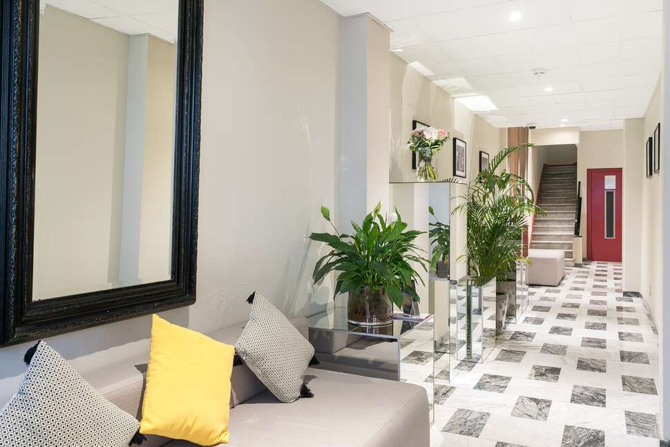Een foto van het interieur van Hotel Locarno