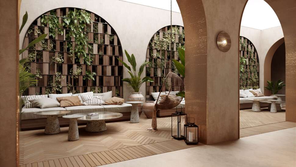 Een foto van het interieur van Domes of Corfu