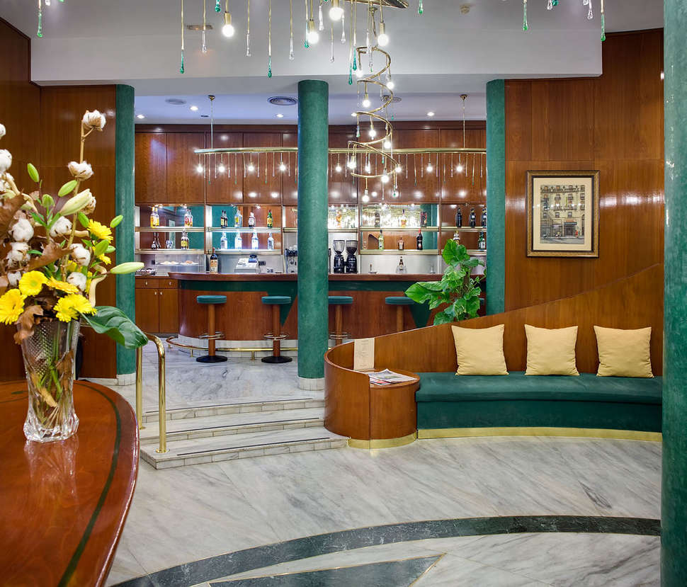 Een foto van het interieur van Hotel Gotico