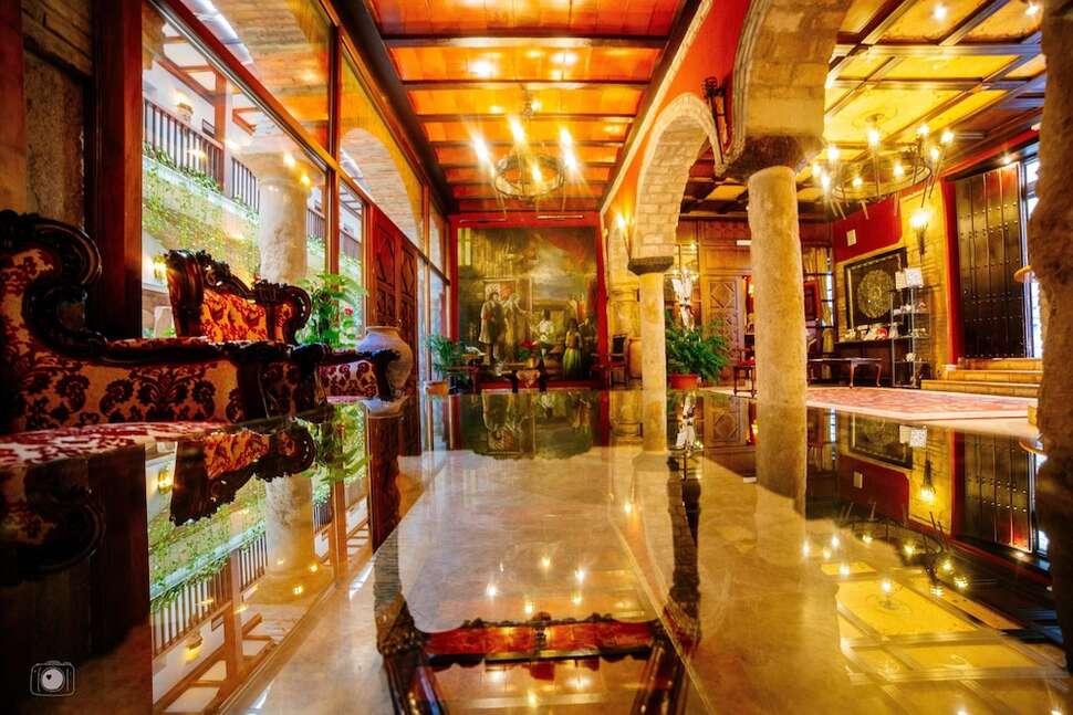 Een foto van het interieur van Hacienda Posada De Vallina