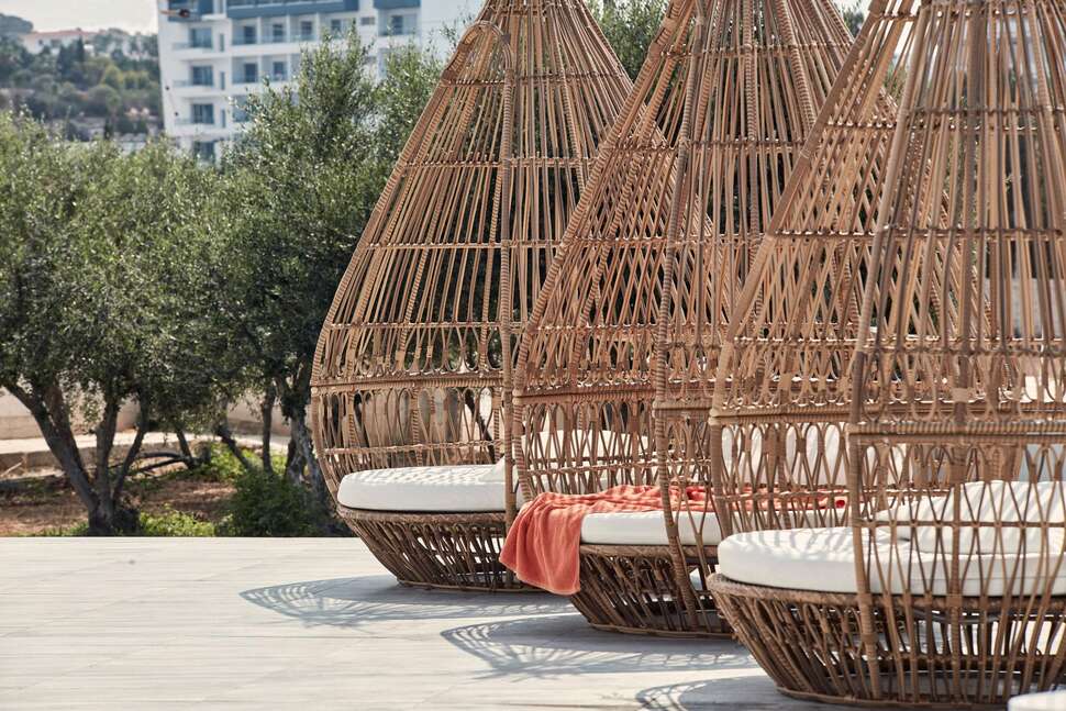 Ein Foto von der Terrasse im Atlantica Sancta Napa Hotel