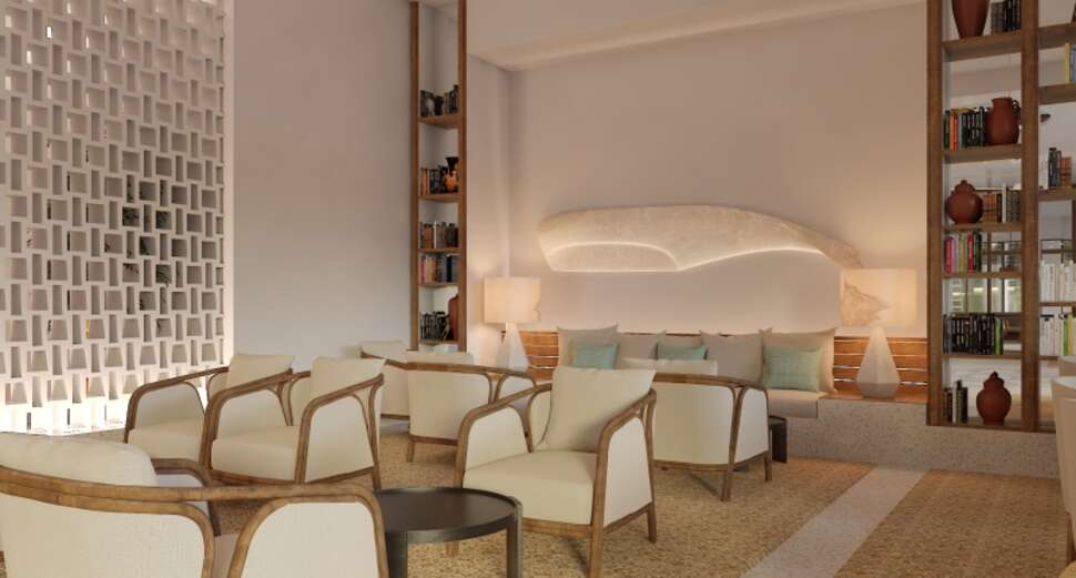 Een foto van het interieur van H10 Puerto Poniente