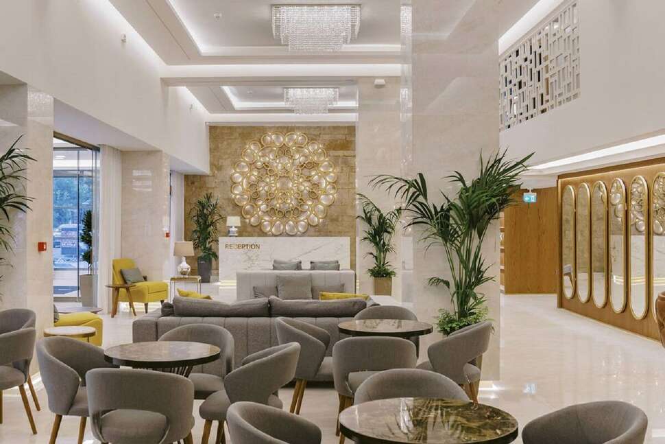 Een foto van het interieur van Acandia Hotel