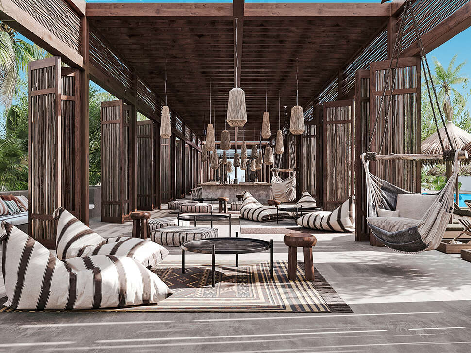 Ein Foto von der Terrasse im Cook's Club Kolymbia