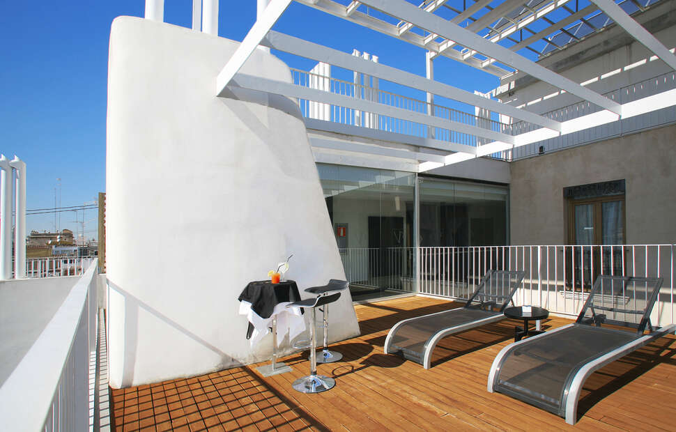 Ein Foto von der Terrasse im Vincci Palace