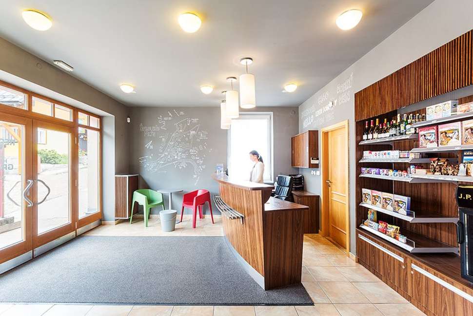 Een foto van het interieur van Hotel Grand