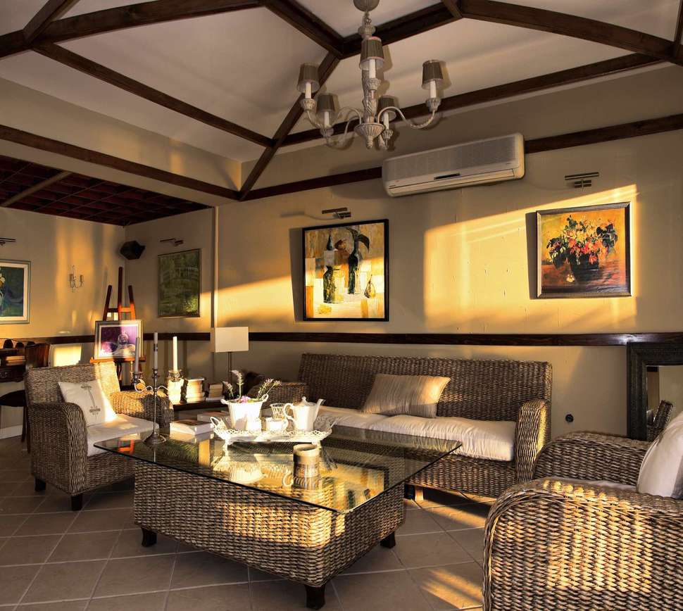 Een foto van het interieur van Hotel Carina