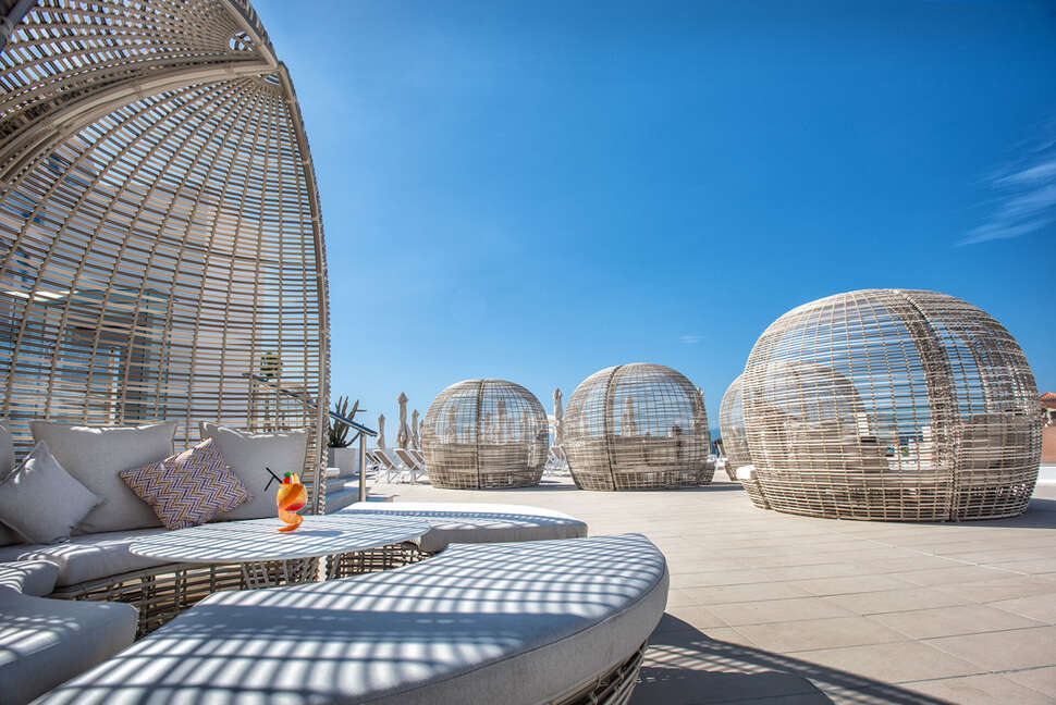 Ein Foto von der Terrasse im Guayarmina Princess