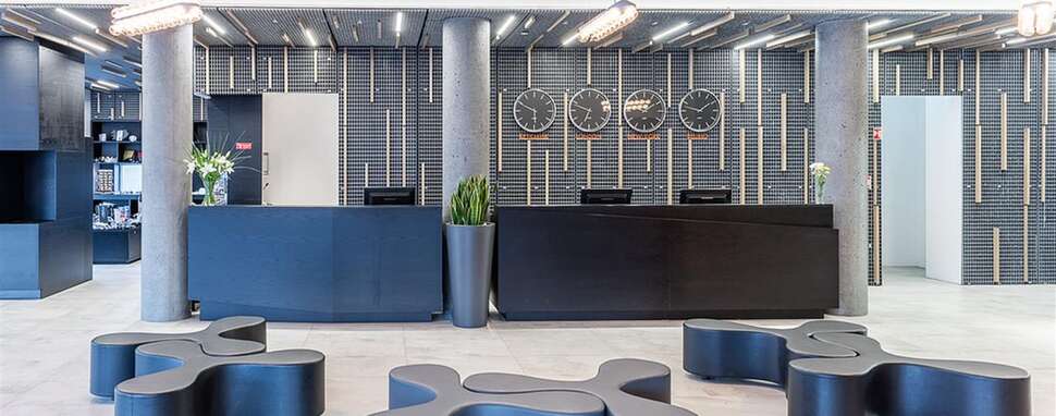 Een foto van het interieur van Fosshotel Reykjavik