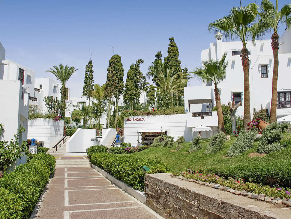 Een foto van het terras bij Caribbean Village Agador
