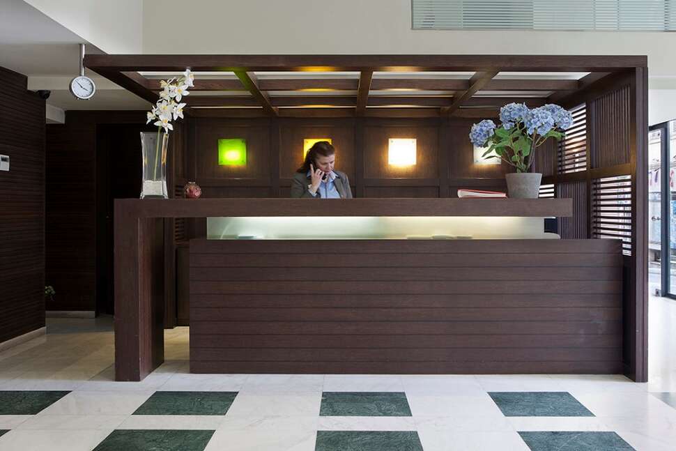 Een foto van het interieur van Hermes Hotel Athene