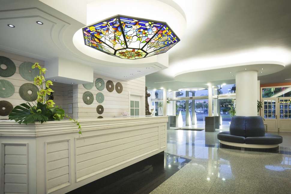 Een foto van het interieur van Hotel Colon Guanahani