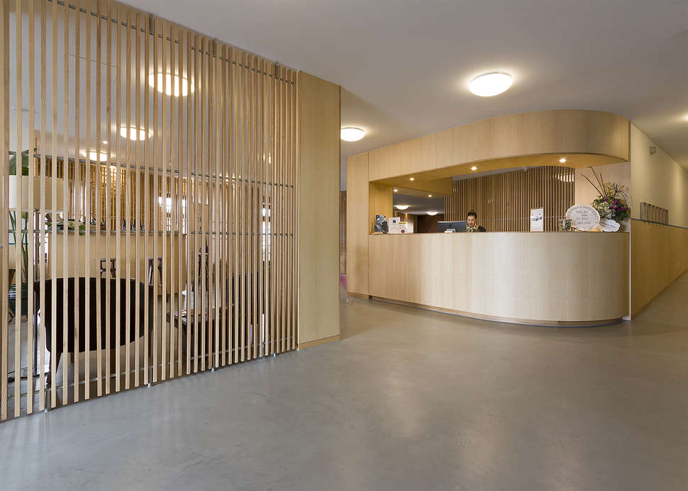 Een foto van het interieur van Hotel Meira