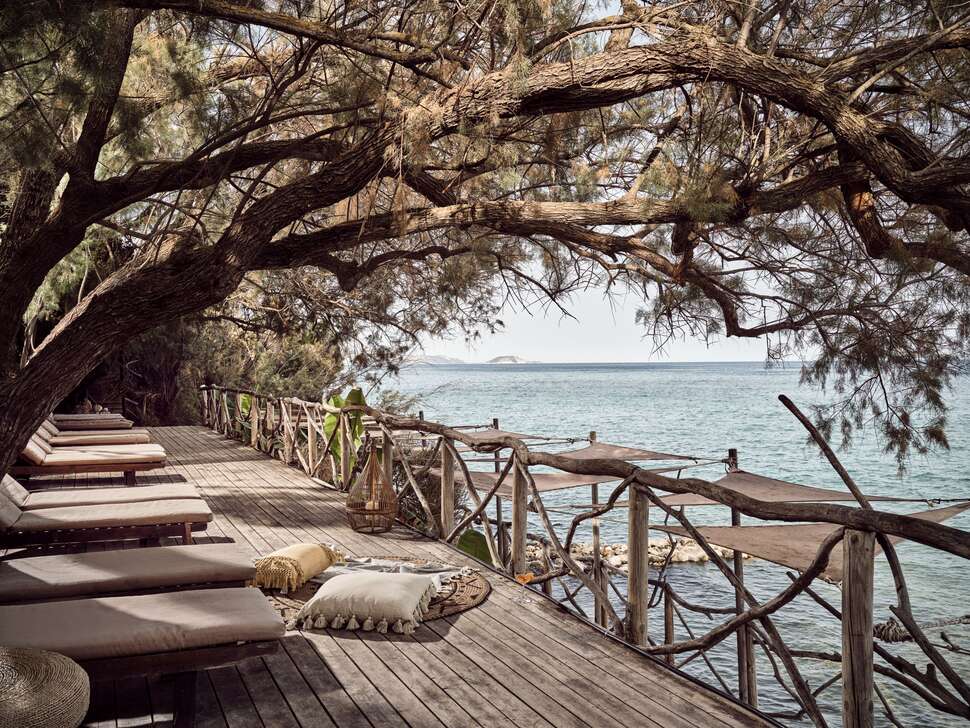Een foto van het terras bij Gloria Maris Hotel