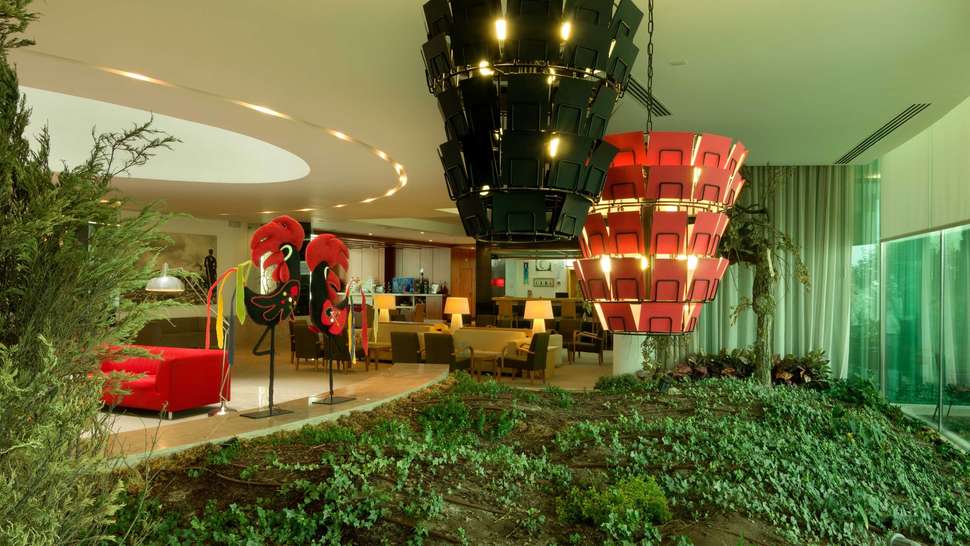 Een foto van het interieur van Hotel Santa Maria
