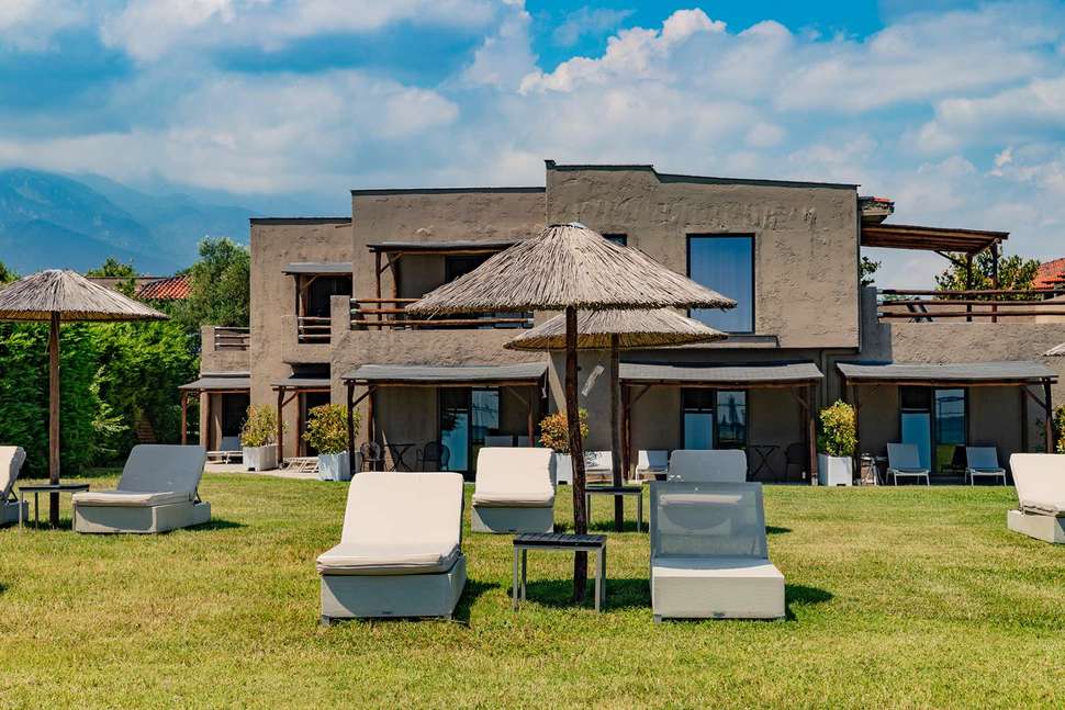 Een foto van het terras bij Dion Palace Beauty & Spa Resort