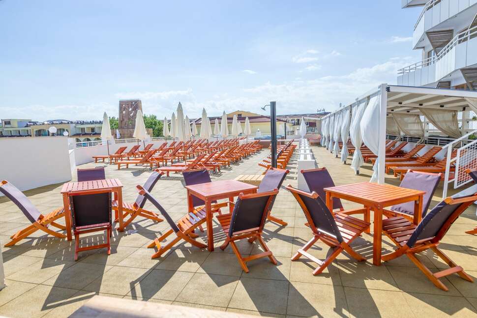 Ein Foto von der Terrasse im Kuban Resort & Aquapark