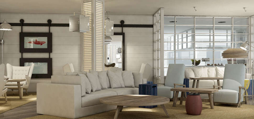Een foto van het interieur van Hotel Delamar
