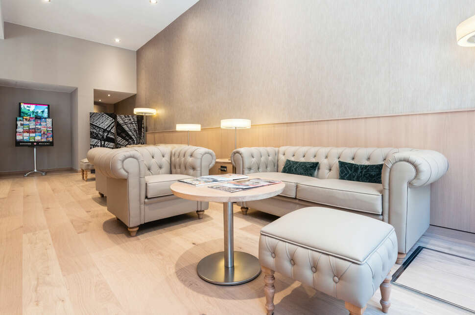 Een foto van het interieur van Hotel Gotico