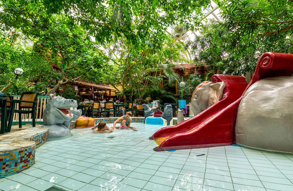Een foto van het zwembad bij Center Parcs De Vossemeren