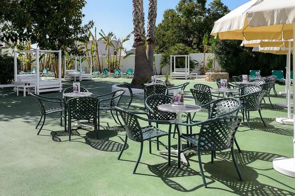 Ein Foto von der Terrasse im Hotel Vibra Marco Polo II