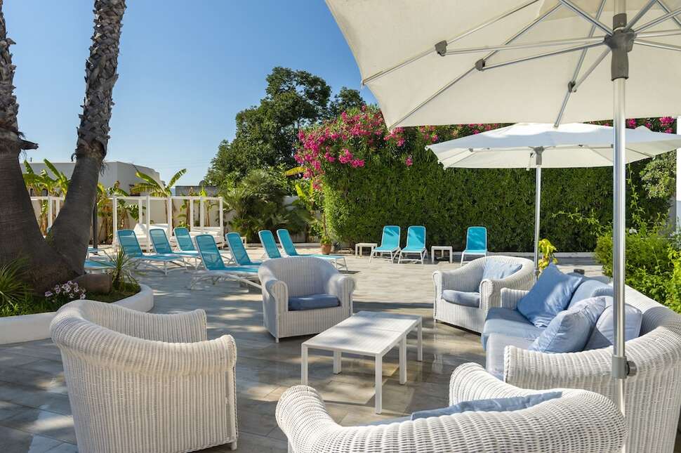 Ein Foto von der Terrasse im Hotel Vibra Marco Polo II