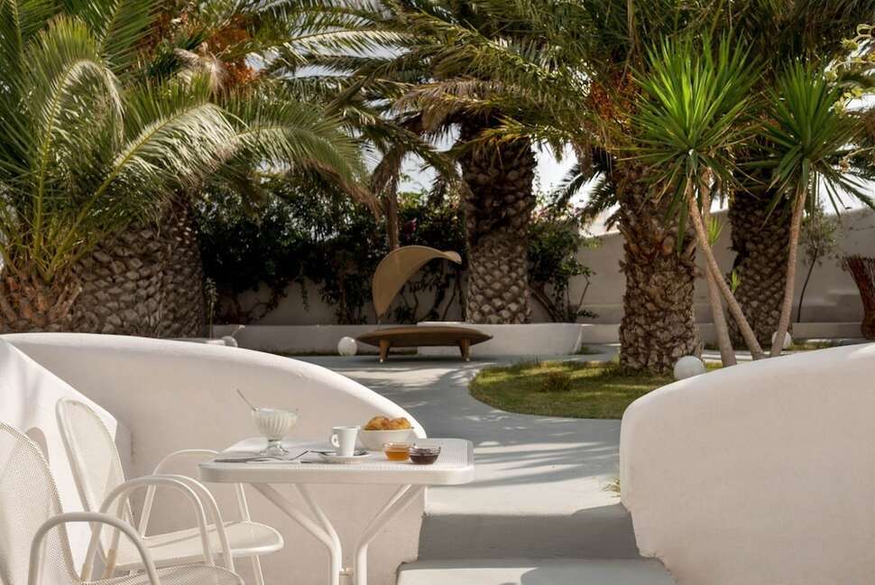 Een foto van het terras bij Hotel Daedalus