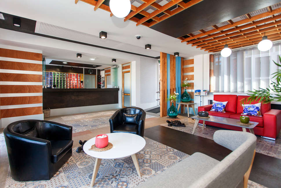 Een foto van het interieur van Appartementen Villa Florida