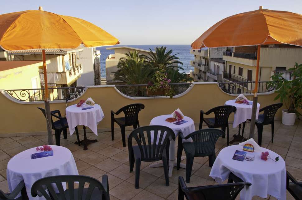 Ein Foto von der Terrasse im Hotel Sylesia
