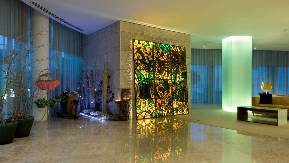 Een foto van het interieur van Hotel Santa Maria