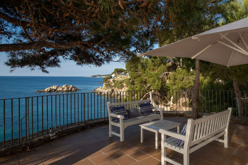 Ein Foto von der Terrasse im Silken Park Hotel San Jorge