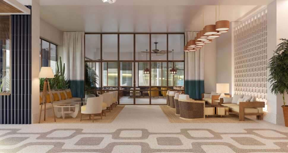 Een foto van het interieur van H10 Puerto Poniente