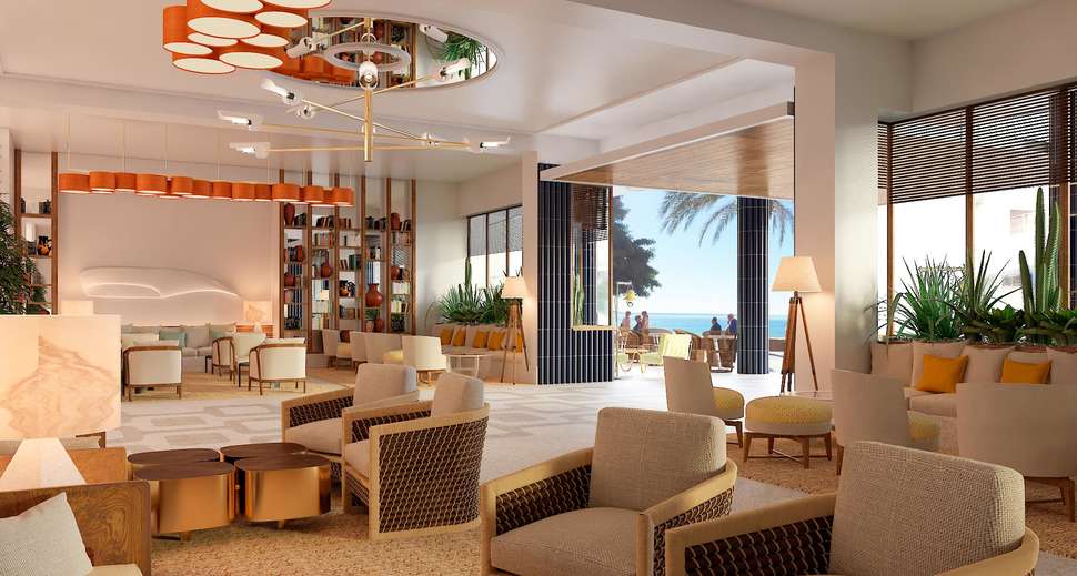 Een foto van het interieur van H10 Puerto Poniente
